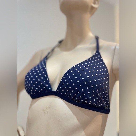 LA VIE EN ROSE | AQUA ~ Polka dot triangle bikini top Size Small - Picture 3 of 7